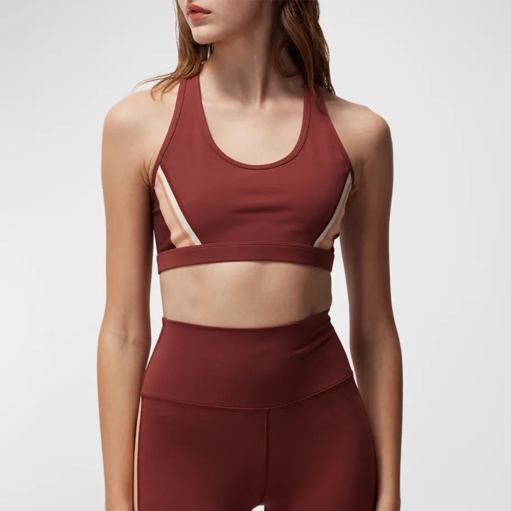 Spiritual Gangster NWT Velo Dream Tech Eco Jersey Racerback Bra Size XS Burgundy